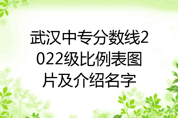 武汉中专分数线2022级比例表图片及介绍名字