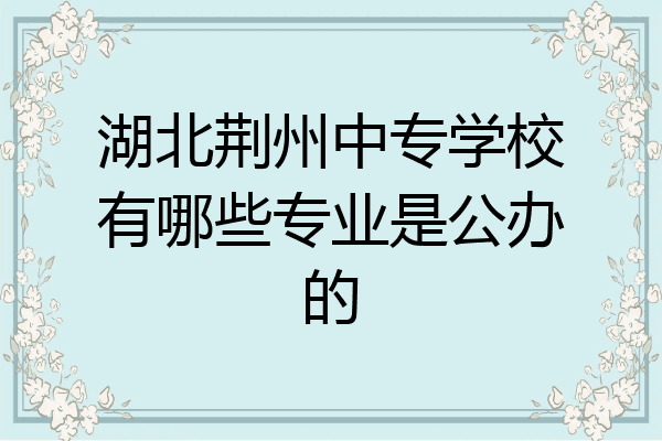 湖北荆州中专学校有哪些专业是公办的