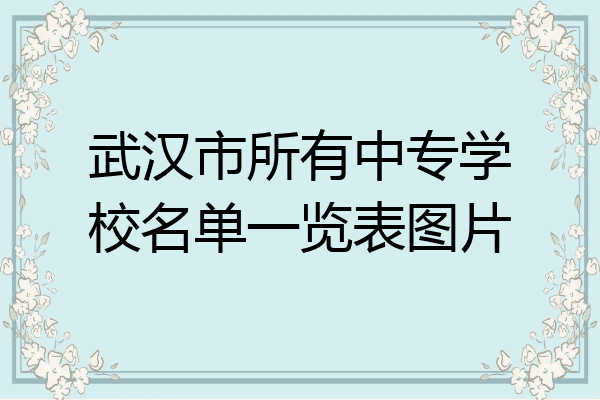 武汉市所有中专学校名单一览表图片