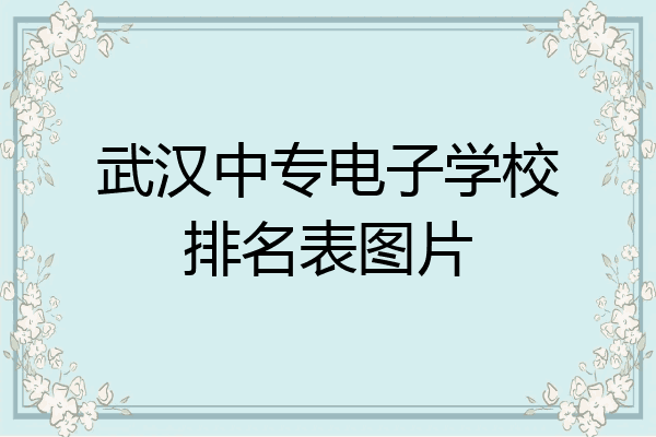 武汉中专电子学校排名表图片