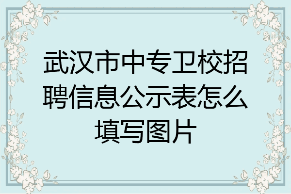 武汉市中专卫校招聘信息公示表怎么填写图片