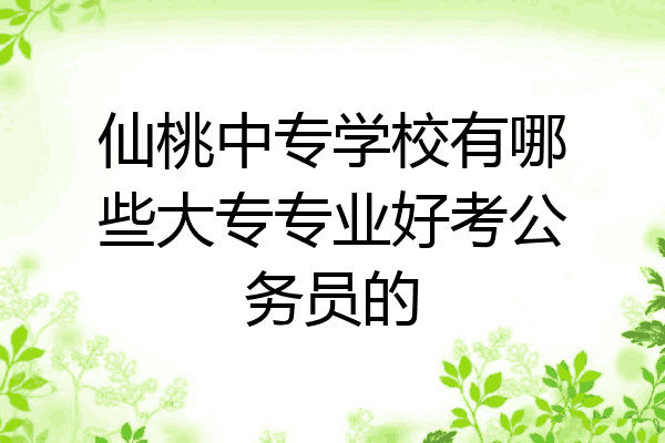 仙桃中专学校有哪些大专专业好考公务员的