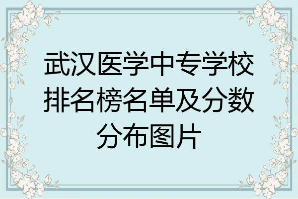 武汉医学中专学校排名榜名单及分数分布图片
