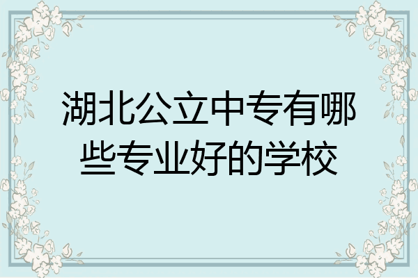 湖北公立中专有哪些专业好的学校