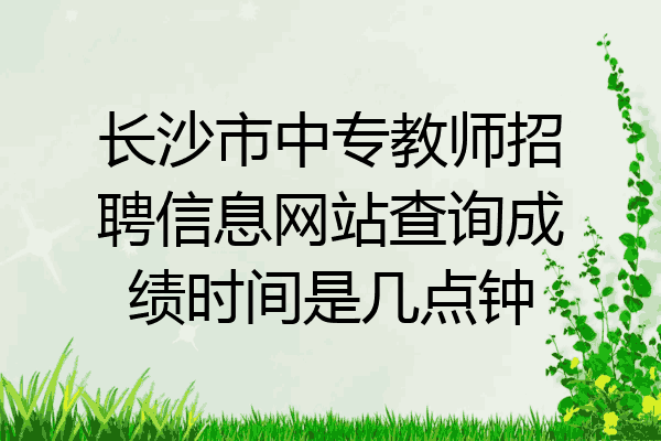 长沙市中专教师招聘信息网站查询成绩时间是几点钟