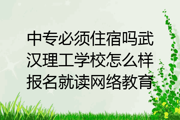 中专必须住宿吗武汉理工学校怎么样报名就读网络教育