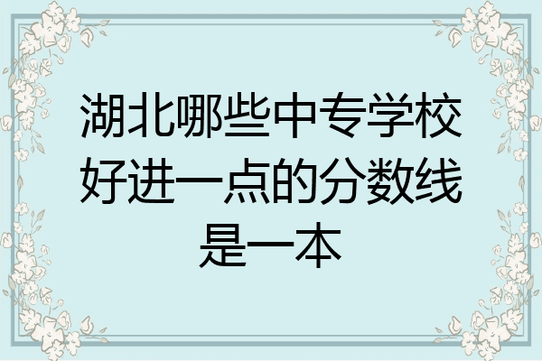 湖北哪些中专学校好进一点的分数线是一本