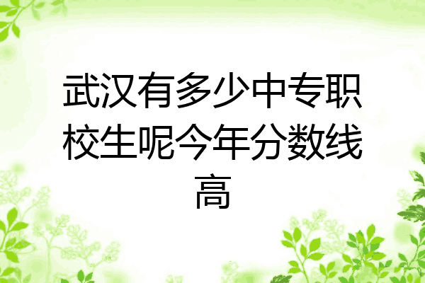 武汉有多少中专职校生呢今年分数线高