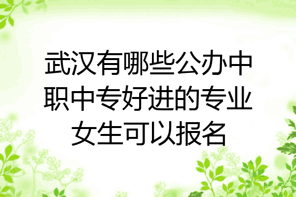 武汉有哪些公办中职中专好进的专业女生可以报名