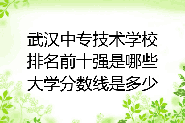 武汉中专技术学校排名前十强是哪些大学分数线是多少