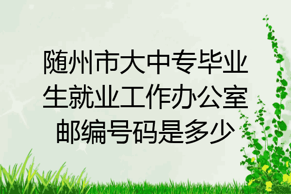随州市大中专毕业生就业工作办公室邮编号码是多少
