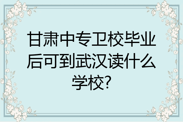 甘肃中专卫校毕业后可到武汉读什么学校?