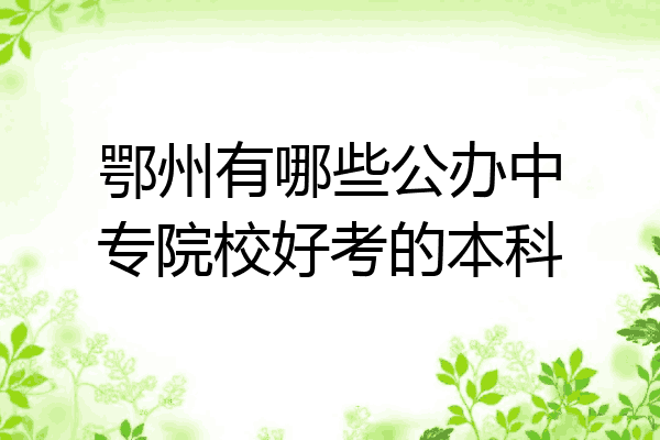鄂州有哪些公办中专院校好考的本科