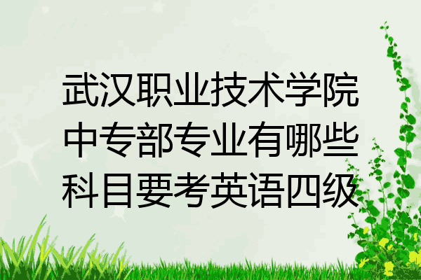 武汉职业技术学院中专部专业有哪些科目要考英语四级