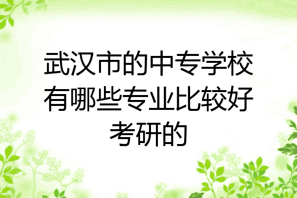 武汉市的中专学校有哪些专业比较好考研的