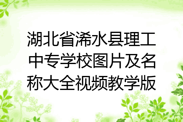 湖北省浠水县理工中专学校图片及名称大全视频教学版