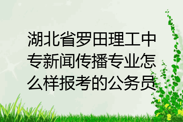 湖北省罗田理工中专新闻传播专业怎么样报考的公务员