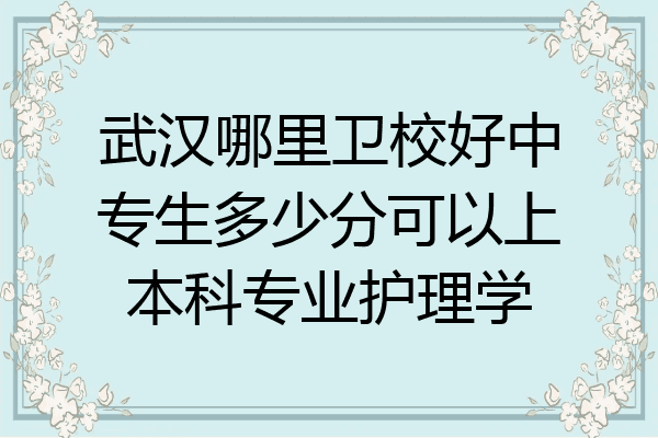武汉哪里卫校好中专生多少分可以上本科专业护理学