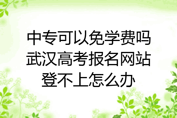 中专可以免学费吗武汉高考报名网站登不上怎么办