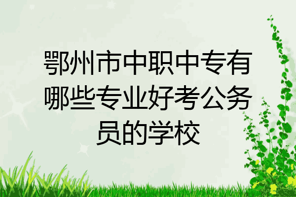 鄂州市中职中专有哪些专业好考公务员的学校