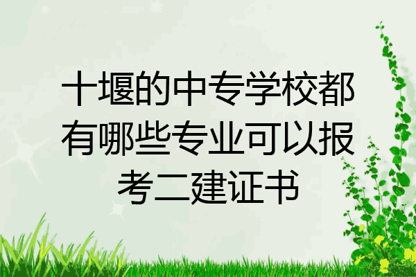 十堰的中专学校都有哪些专业可以报考二建证书