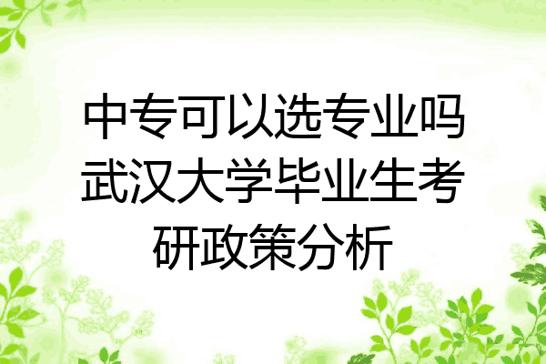 中专可以选专业吗武汉大学毕业生考研政策分析