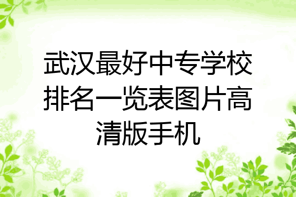 武汉最好中专学校排名一览表图片高清版手机