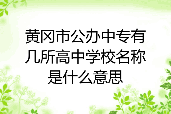 黄冈市公办中专有几所高中学校名称是什么意思