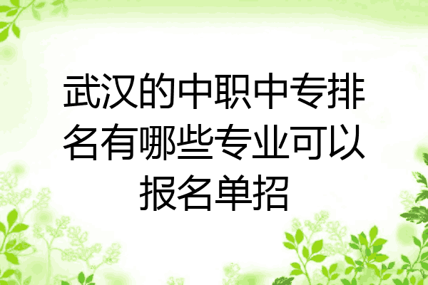 武汉的中职中专排名有哪些专业可以报名单招