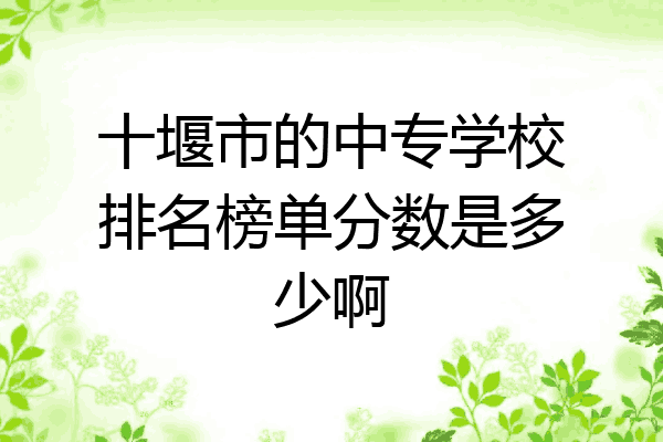 十堰市的中专学校排名榜单分数是多少啊