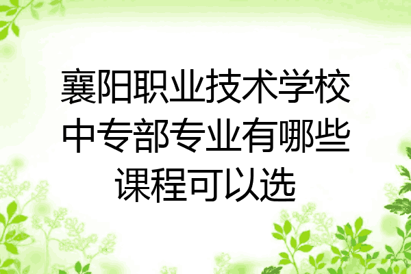襄阳职业技术学校中专部专业有哪些课程可以选