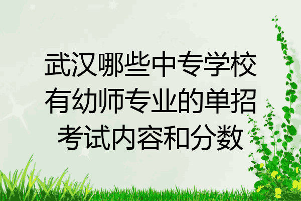 武汉哪些中专学校有幼师专业的单招考试内容和分数