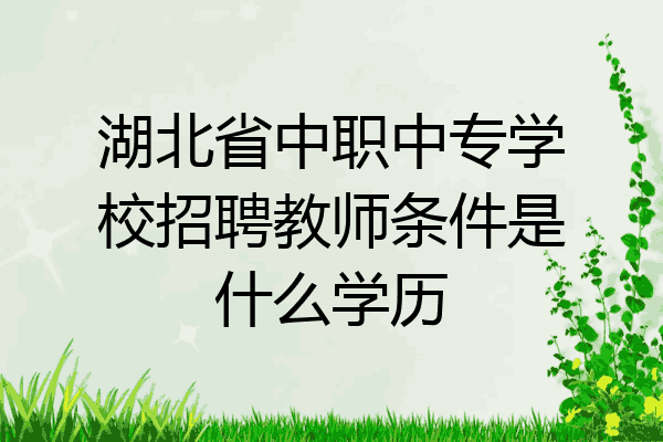 湖北省中职中专学校招聘教师条件是什么学历