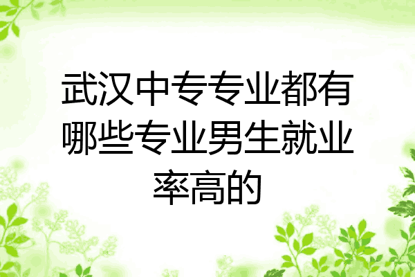 武汉中专专业都有哪些专业男生就业率高的