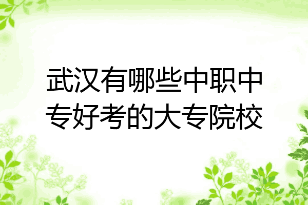 武汉有哪些中职中专好考的大专院校