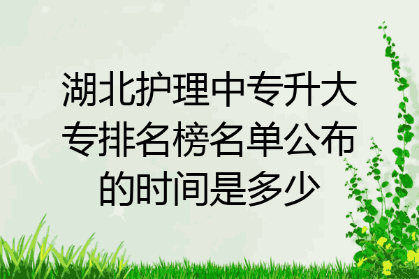 湖北护理中专升大专排名榜名单公布的时间是多少