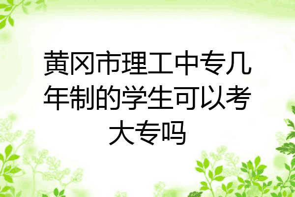 黄冈市理工中专几年制的学生可以考大专吗