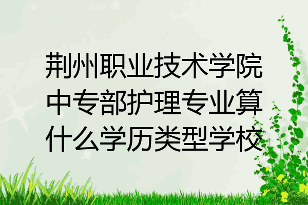 荆州职业技术学院中专部护理专业算什么学历类型学校