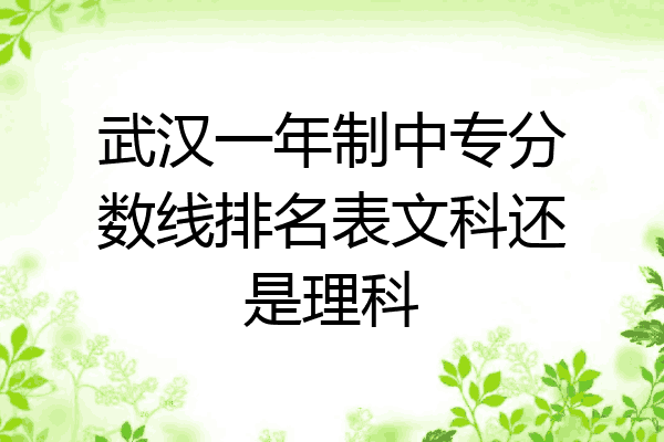 武汉一年制中专分数线排名表文科还是理科