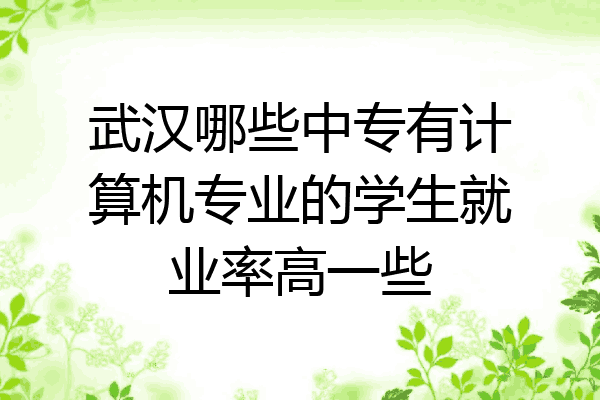 武汉哪些中专有计算机专业的学生就业率高一些