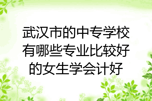 武汉市的中专学校有哪些专业比较好的女生学会计好