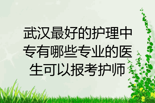 武汉最好的护理中专有哪些专业的医生可以报考护师