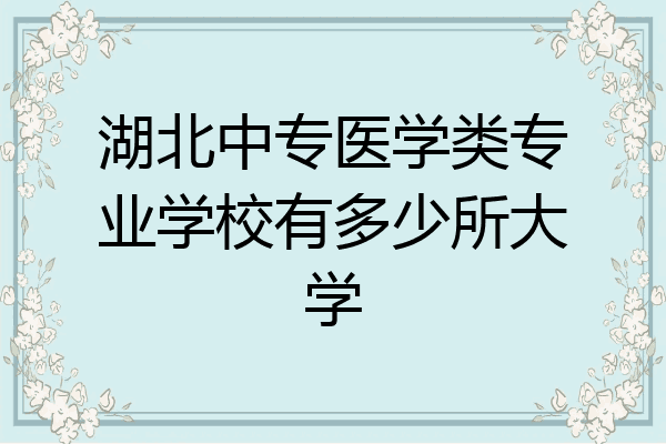 湖北中专医学类专业学校有多少所大学