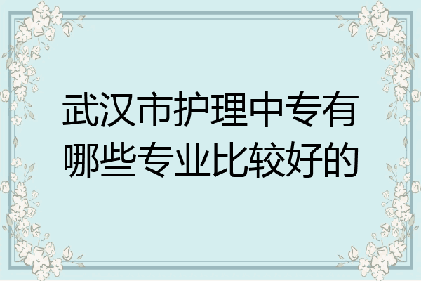 武汉市护理中专有哪些专业比较好的