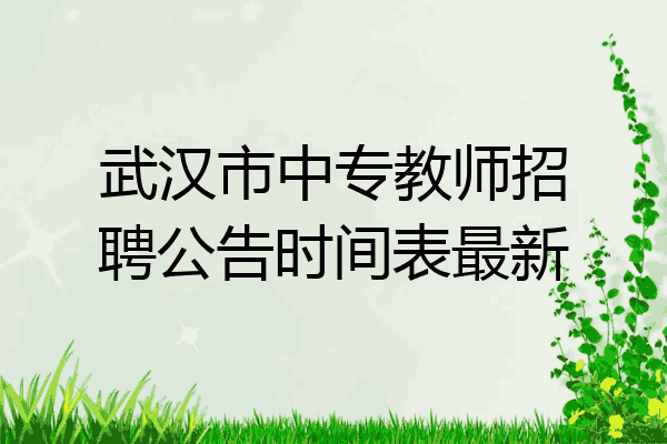 武汉市中专教师招聘公告时间表最新