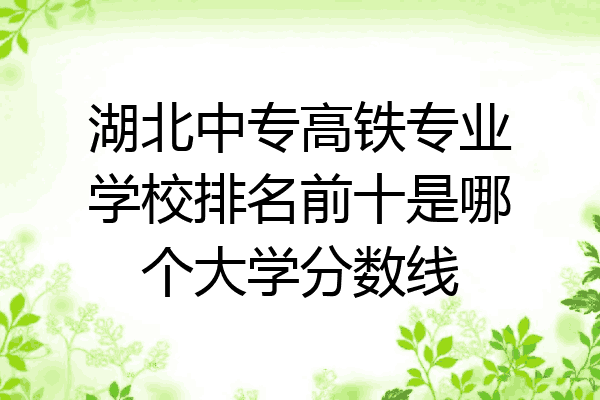 湖北中专高铁专业学校排名前十是哪个大学分数线