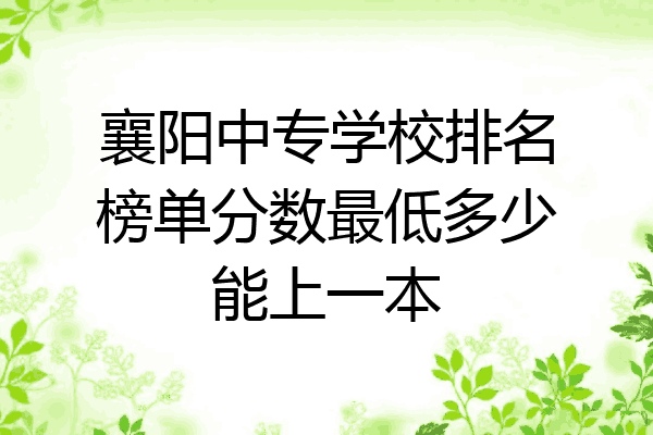 襄阳中专学校排名榜单分数最低多少能上一本