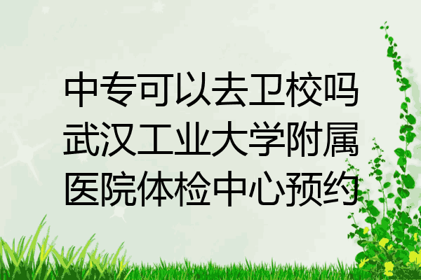 中专可以去卫校吗武汉工业大学附属医院体检中心预约