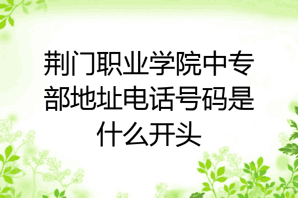 荆门职业学院中专部地址电话号码是什么开头