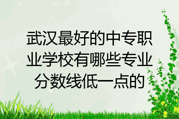 武汉最好的中专职业学校有哪些专业分数线低一点的